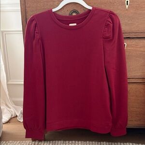 Very soft fleece lined Women's Burgundy Crew Neck Sweater